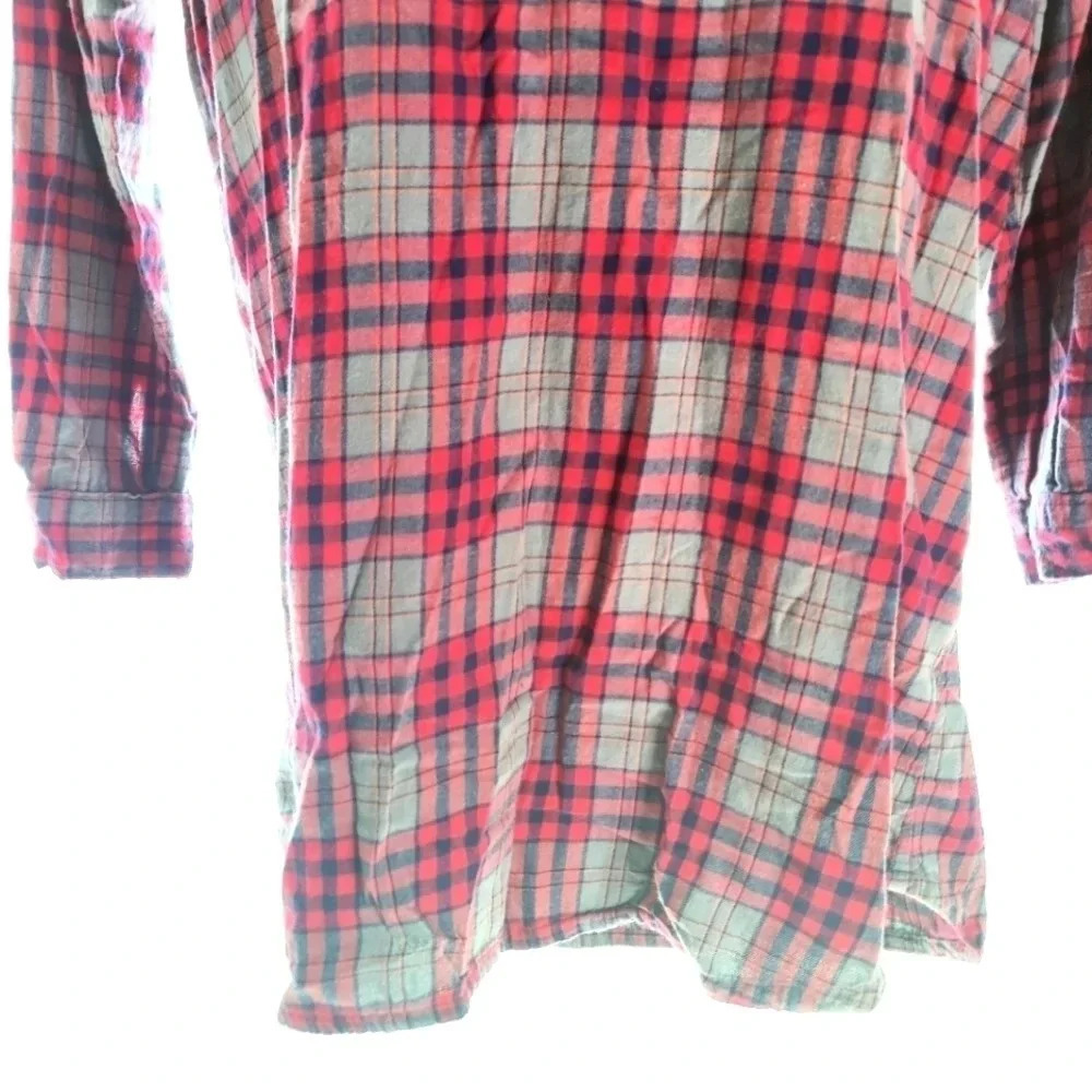 AERIE Plaid Nightshirt 100% Cotton EUC ❤️ - Picture 6 of 11
